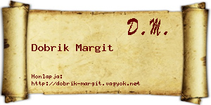 Dobrik Margit névjegykártya